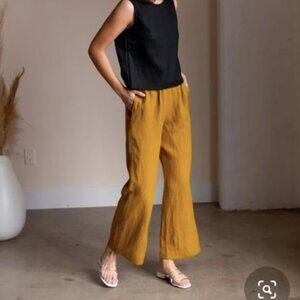 Sotela Lena Wide Leg Mustard Pants Organic Cotton